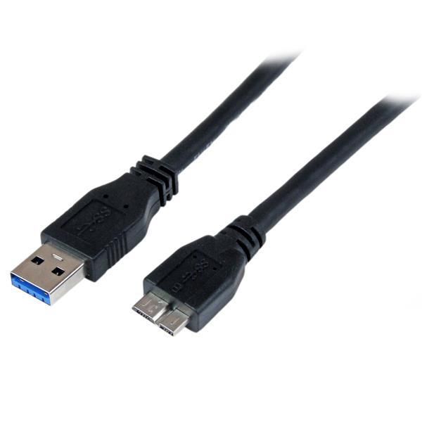 STARTECH.COM 1m zertifiziertes USB 3.0 SuperSpeed Kabel A auf Micro B - Schwarz - USB 3 Anschlusskab