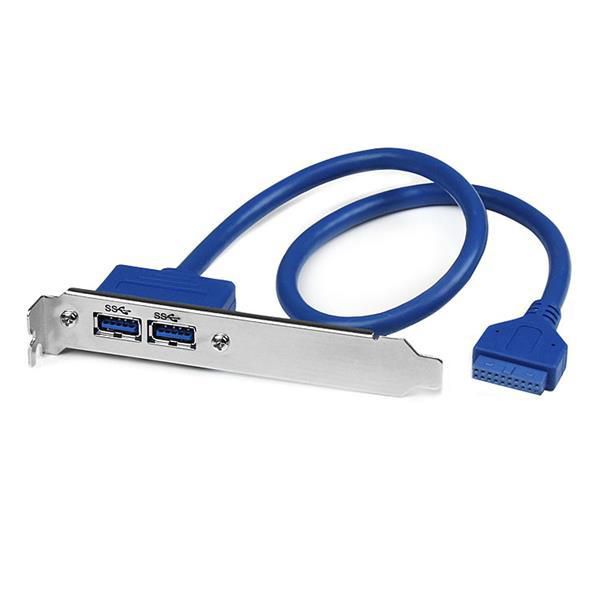 STARTECH.COM 2 Port USB 3.0 A Buchse Slotblech - USB 3 Pin Header Slotblech Konsole