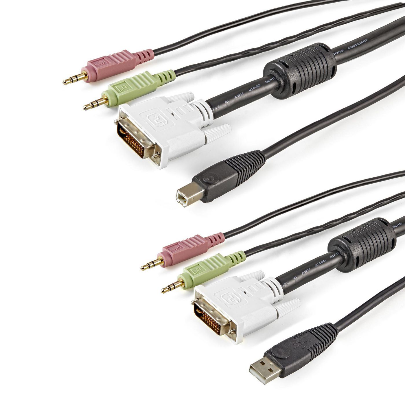 STARTECH.COM 1,8m 4-in-1 USB DVI KVM Kabel mit Audio und Mikrofon - USB DVI KVM Switch Kabel mit Aud