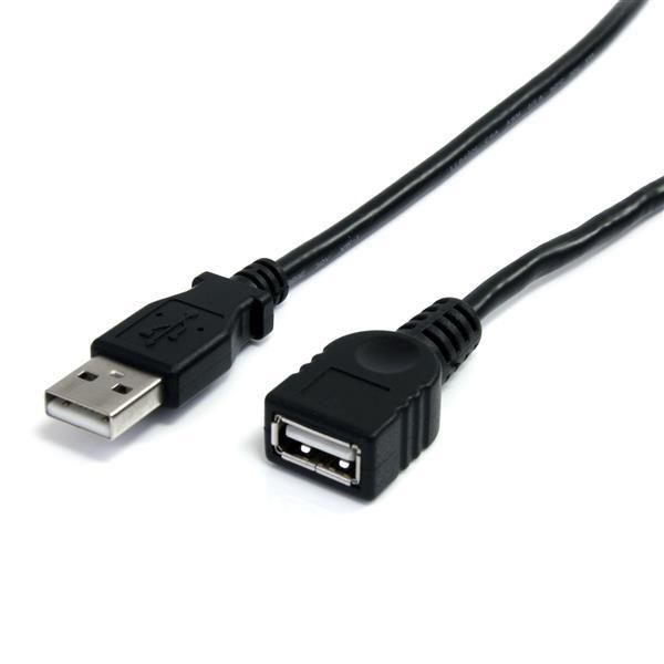 STARTECH.COM USB 2.0 Verlängerung 90cm - USB-A Verlängerungskabel Stecker auf Buchse - Schwarz