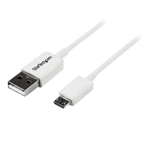 StarTechcom USBPAUB1MW 1M WHITE USB TO MICRO USB CBL 
