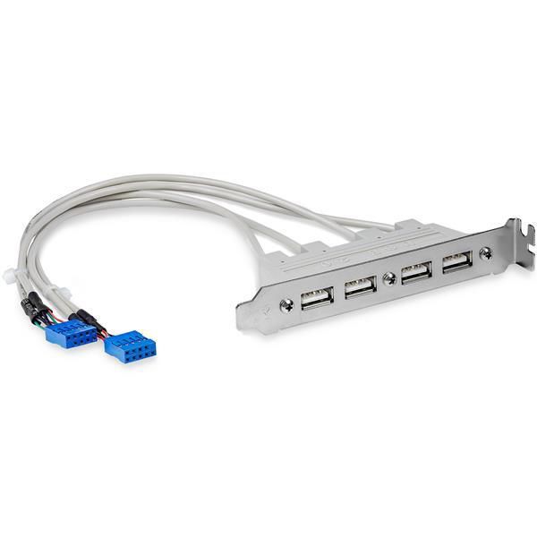 STARTECH.COM 4 Port USB 2.0 Buchse Slotblech Adapter mit 2x 10-Pin Mainboard Header