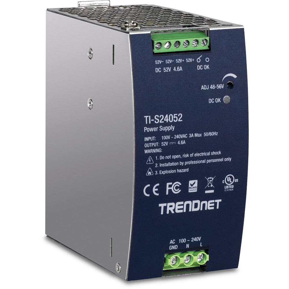 TRENDnet TI-S24052 W127064932 240W, 52V DC, 4.61A AC to DC 