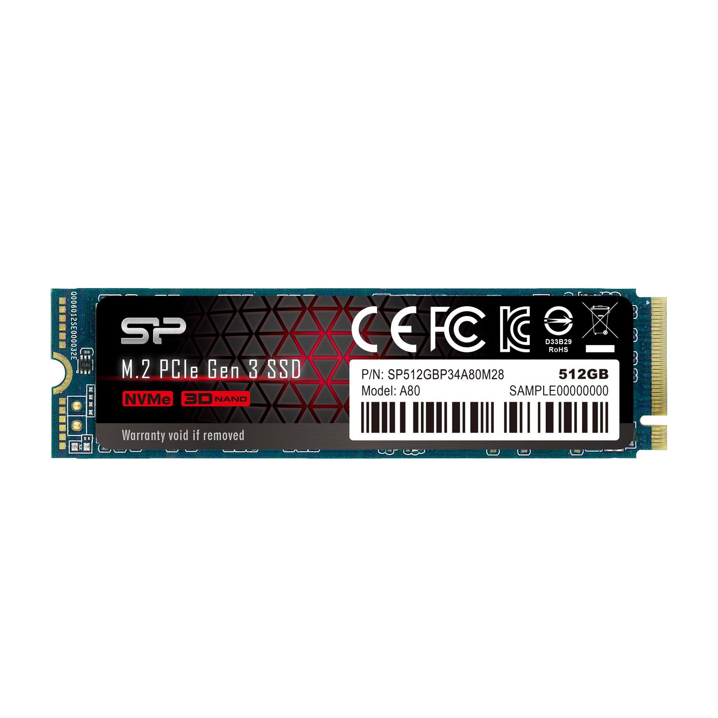 Silicon-Power SP512GBP34A80M28 W128254015 P34A80 M.2 512 Gb Pci Express 