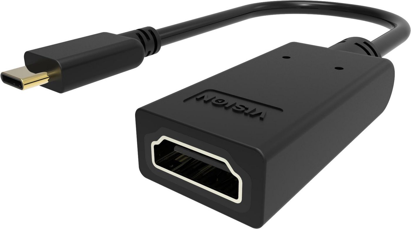 VISION - Videoschnittstellen-Converter - HDMI / USB - USB-C (M) bis HDMI (W) - Schwarz - 4K Unterstü
