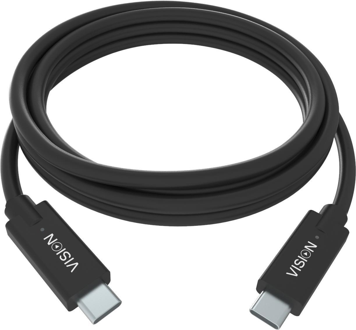 VISION - USB-Kabel - USB-C (M) bis USB-C (M) - Thunderbolt 3 / USB 3.0 / USB 3.1 Gen 1 - 3 A - 2 m -