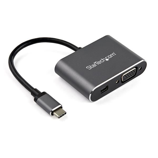 STARTECH.COM USB-C Multiport Adapter -Mini DisplayPort oder VGA - 4K 60Hz- HDR - 2 in 1 USB Typ C Di