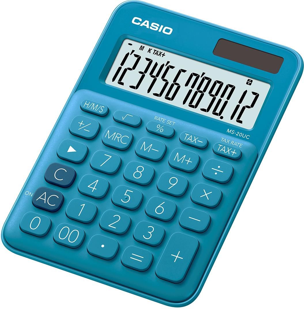 Casio MS-20UC-BU W128263141 Calculator Desktop Basic Blue 