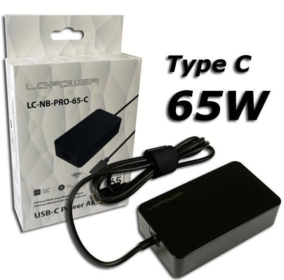 LC-POWER LC-NB-PRO-65-C - Netzteil - Wechselstrom 110-240 V - 65 Watt