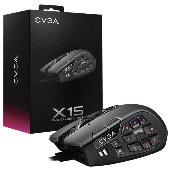 EVGA 904-W1-15BK-K3 W128266940 X15 Mmo Mouse Right-Hand Usb 