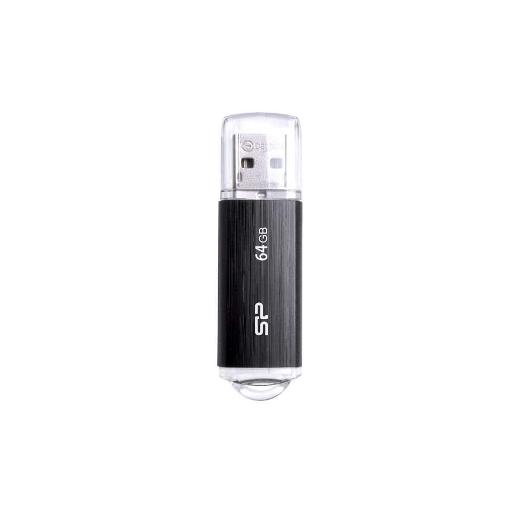 SILICON POWER USB-Stick  64GB Silicon Power USB2.0 U02 Plastic Black