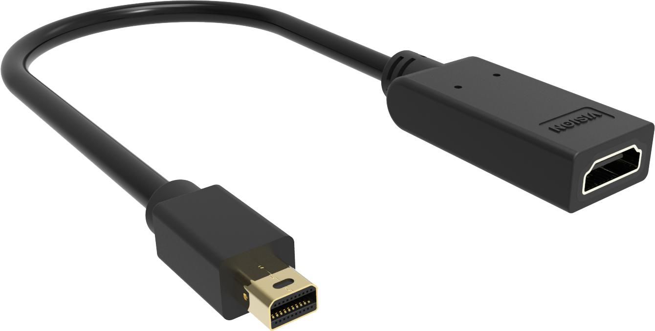VISION - Videoanschluß - DisplayPort / HDMI - Mini DisplayPort (M) bis HDMI (W) - Schwarz - 4K Unter