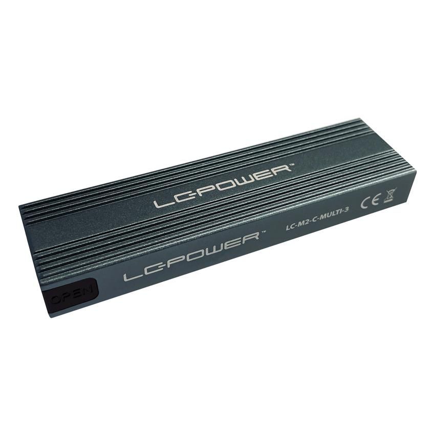 LC-POWER SSD-Gehäuse LC-M2-C-Multi-3 -M.2 (NVMe & SATA)