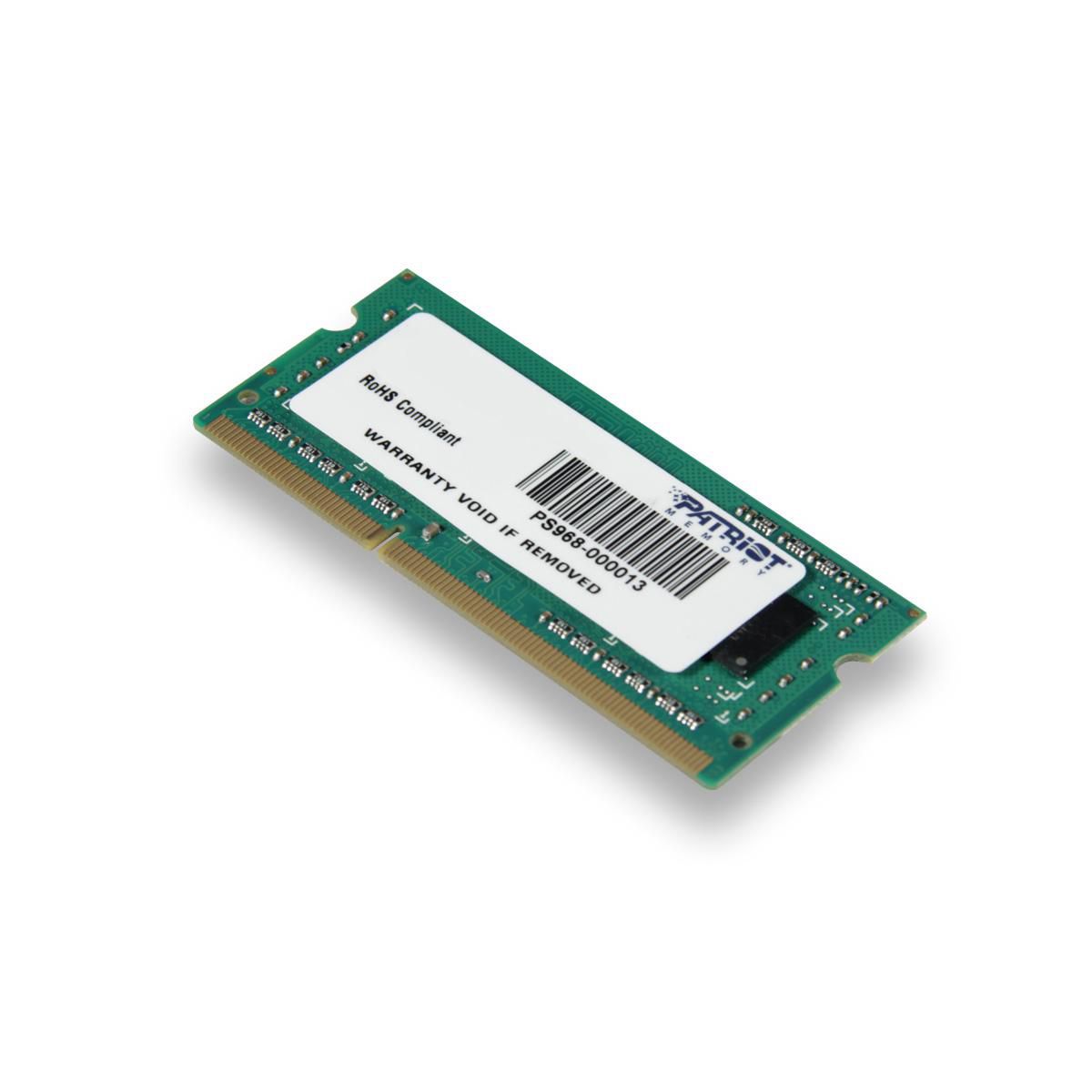 PATRIOT Signature Line - DDR3 - 4 GB - SO DIMM 204-PIN - 1600 MHz / PC3-12800 - CL11 - 1.5 V - ungep