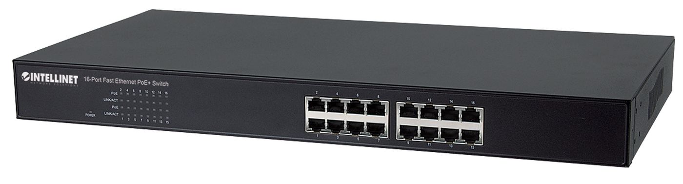 Intellinet 560849 W128261295 16-Port Fast Ethernet Poe+ 