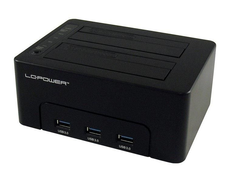 LC-POWER Dockingstation LC-Power USB 3.0 2-Bay 2,5\"/3,5\"HDD/SSD+3xHub