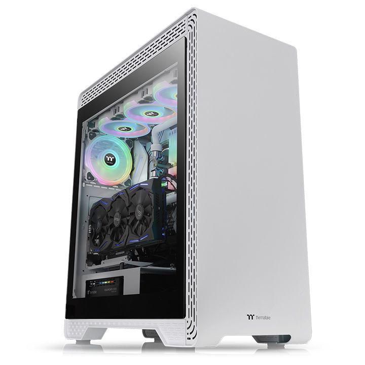 THERMALTAKE S500 TG - Tempered Glass Snow Edition - Midi Tower - ATX - ohne Netzteil (PS/2) - weiß
