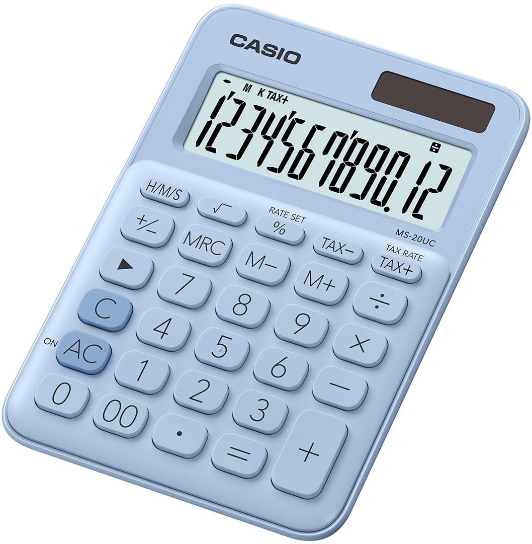 Casio MS-20UC-LB W128263022 Calculator Desktop Basic Blue 