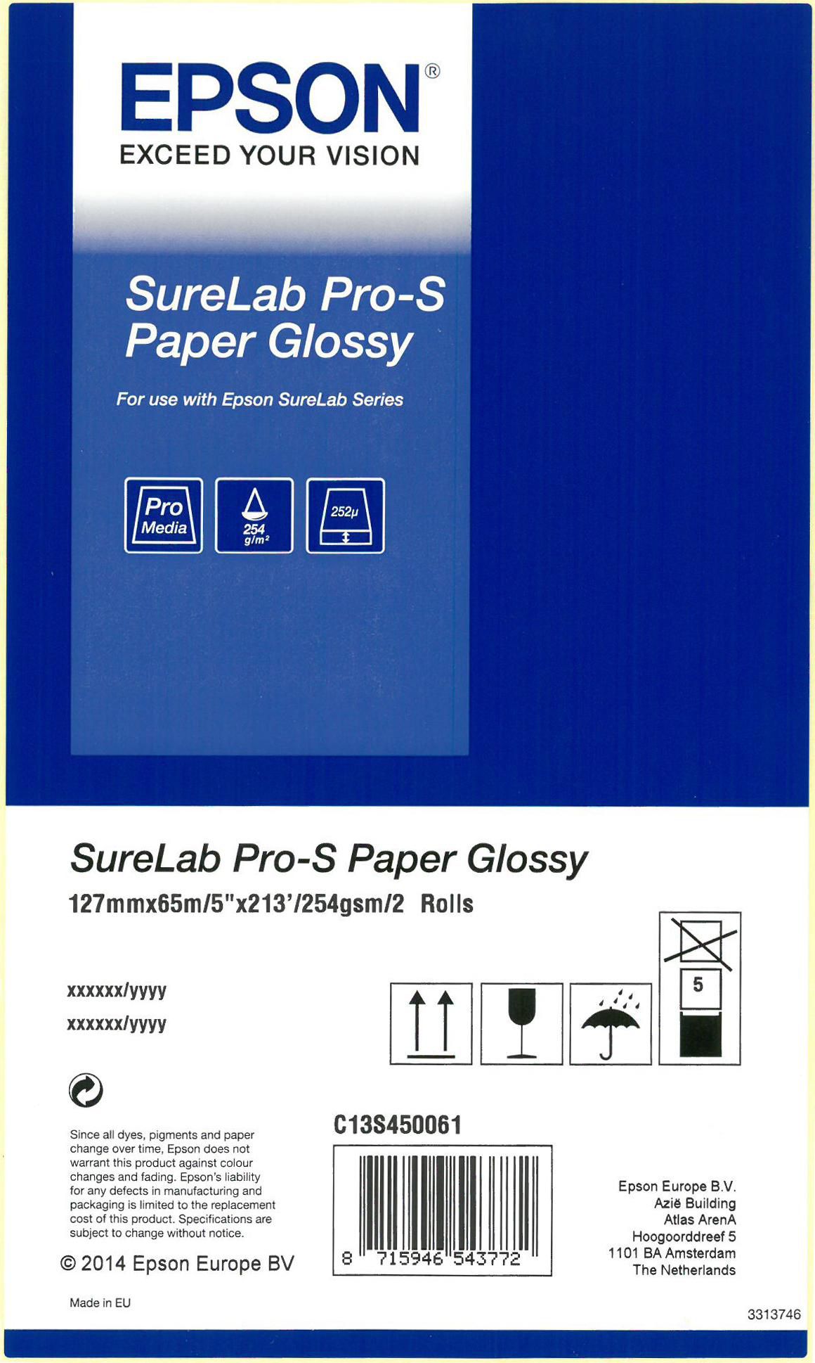EPSON SureLab Pro-S Paper BP Glossy 127 mm x 65 m 254 g