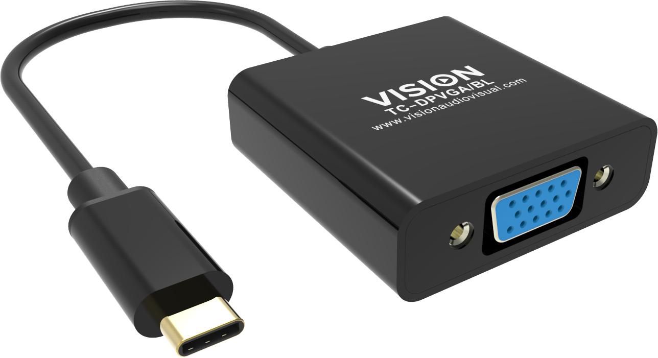 VISION - Videoschnittstellen-Converter - VGA / USB - USB-C (M) bis HD-15 (VGA) (W) - Schwarz - 1080p
