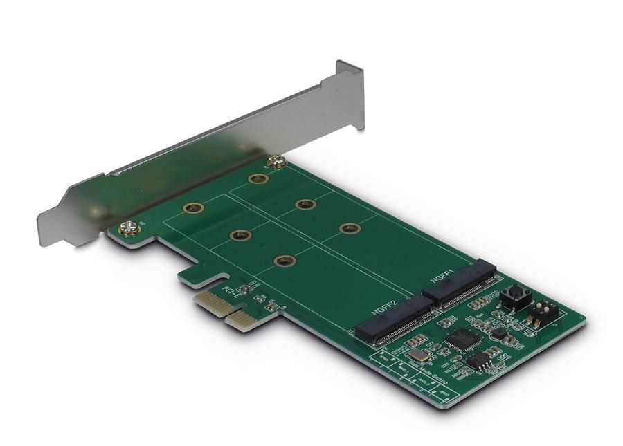 INTERTECH INTER-TECH KCSSD4 - PCIe Karte fuer zwei M.2 SATA Festplatten/ Raid 0,1 und JBOD, SATA III