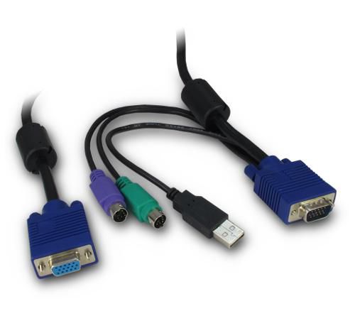 Inter-Tech 88887250 W128268406 Kvm Cable Black, Blue 3 M 