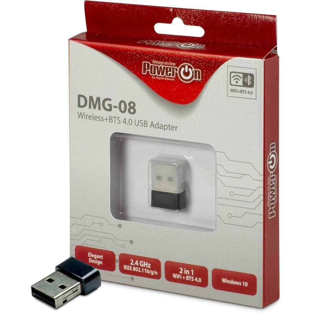 INTERTECH Inter-Tech Adapter DMG-08,WiFi+BTS 4.0N,USB 2.0,2.4 GHz,schw retail