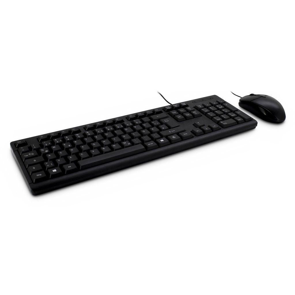 INTERTECH Inter-Tech Tas KB-118EN Tastatur + Maus-Set, QWERTY schwarz