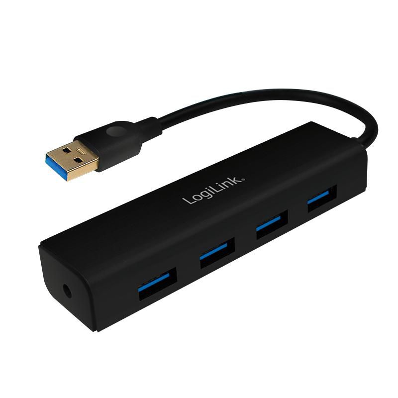 LOGILINK USB 3.0 HUB, 4-Port, schwarz Kabellänge: 15 cm