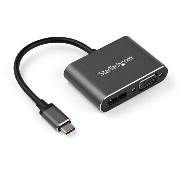 STARTECH.COM CDP2DPVGA USB-C Multiport Adapter (DisplayPort oder VGA, 4K 60Hz, Aluminium, 2-in-1-USB
