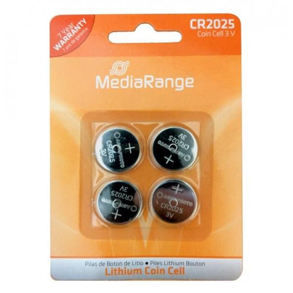 Batterie Mediarange Knopfzelle Blister Lithium/CR2025 3V 4St