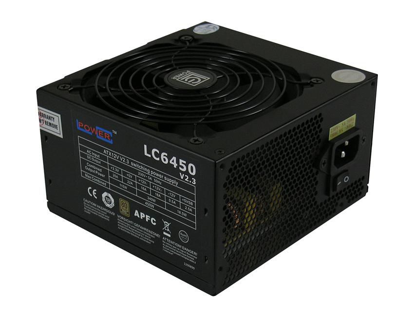 LC-POWER LC6450 V2.3, black, 120mm, 450W, aktiv-PFC, 80PLUS