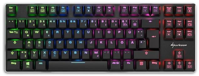 SHARKOON Tastatur PureWriter TKL RGB Blue, USB, US Layout