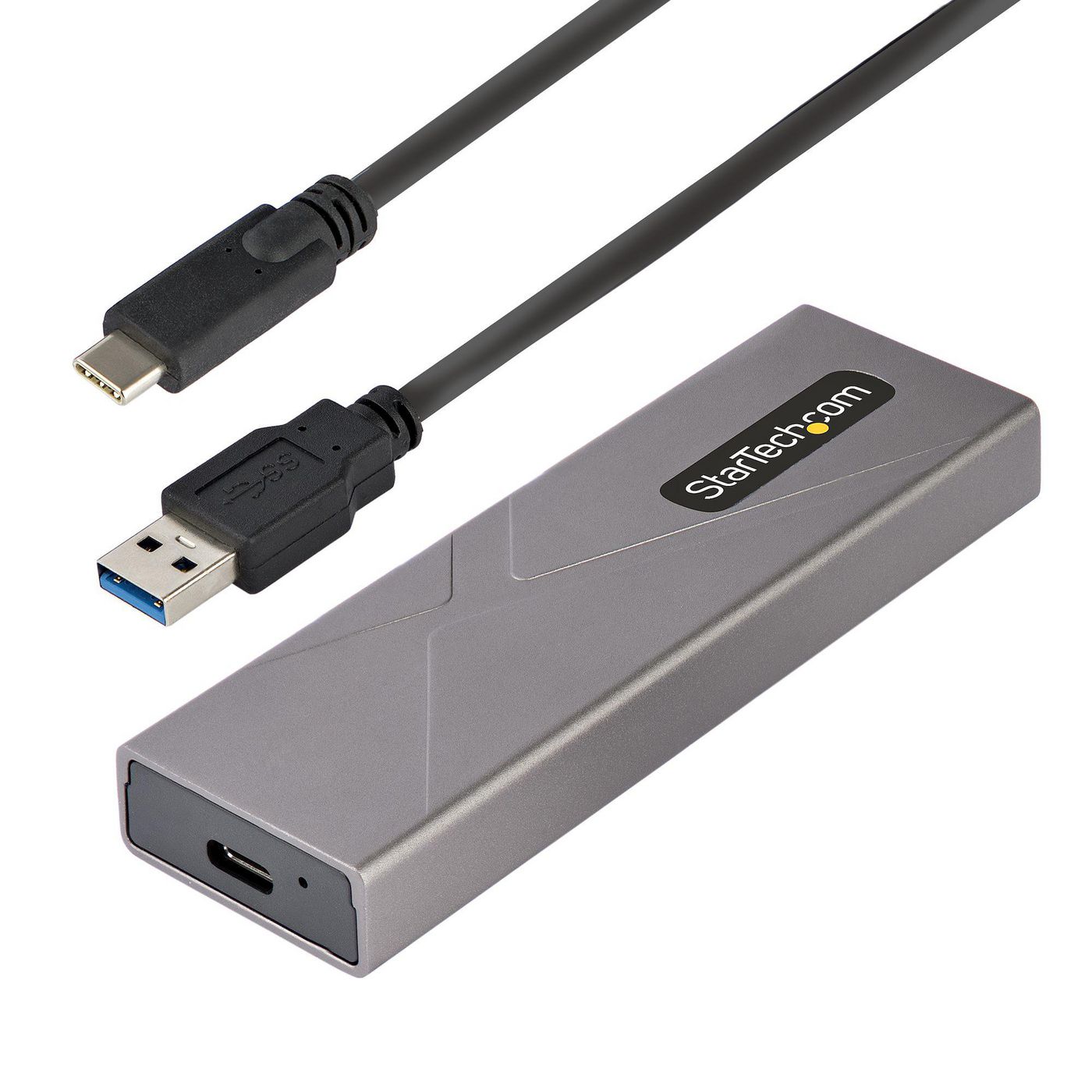 STARTECH.COM USB-C 10Gbps to M.2 NVMe or M.2 SATA SSD Enclosure, Tool-free M.2 PCIe/SATA NGFF SSD En