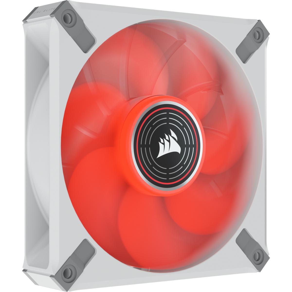CORSAIR ML ELITE Series, ML120 LED ELITE WHITE, 120mm Magnetic Levitation Red LED Fan with AirGuide,