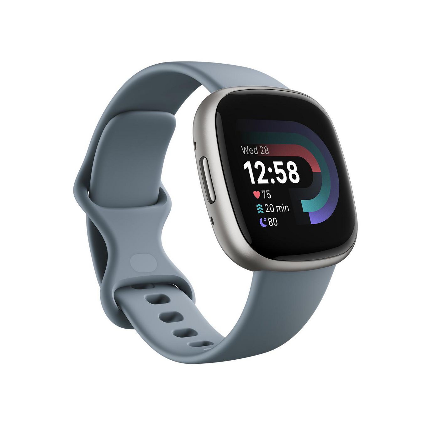 FITBIT Versa 4 Smartwatch Silver Blue Android