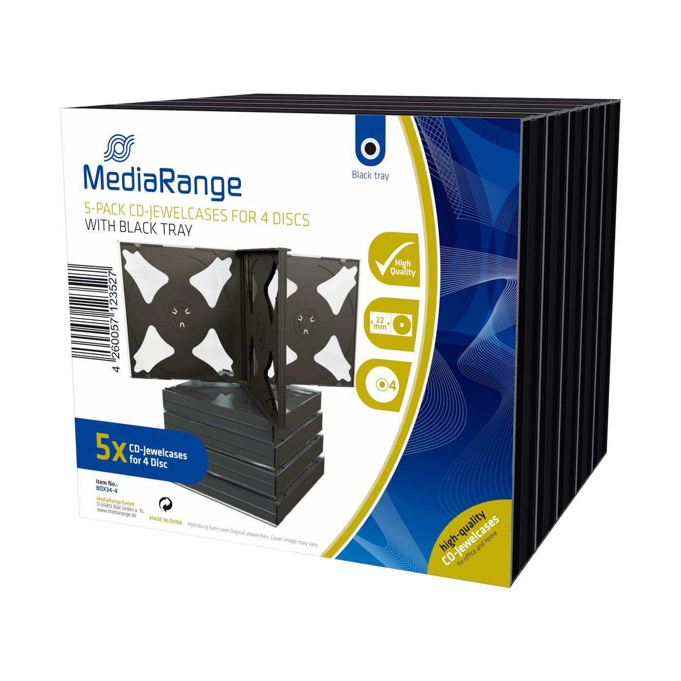 MEDIARANGE Retail pack 4er CD-Jewelcase, black tray 10 pieces(Mindestabn. VPE=10 Stck.=26,90)