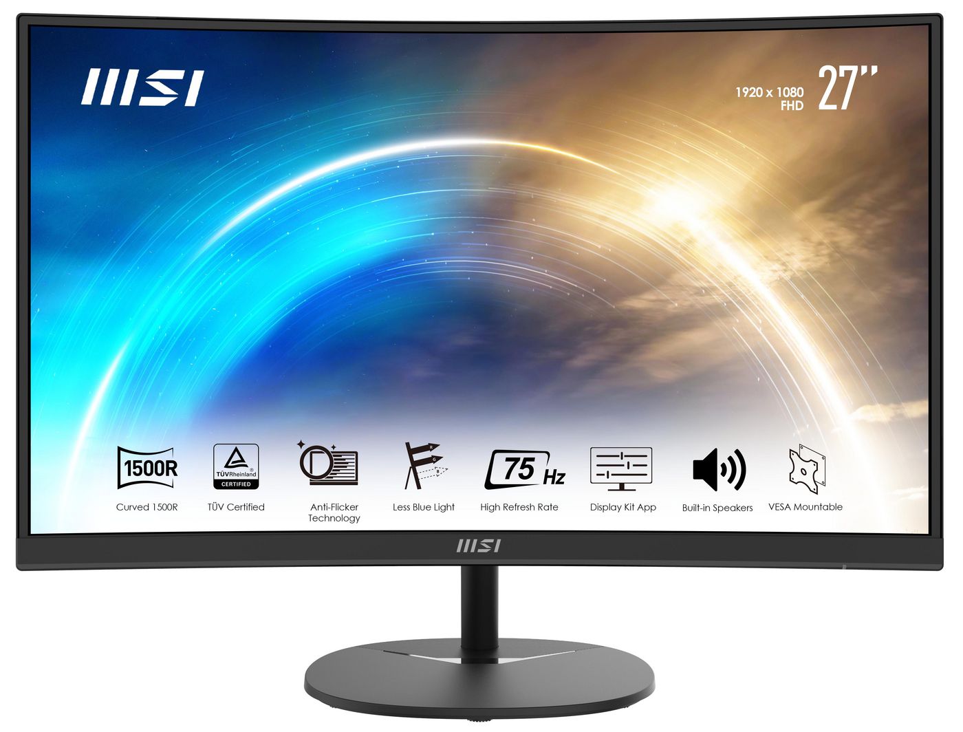 MSI PRO MP271C W128281219 27 Inch Curved Monitor, 