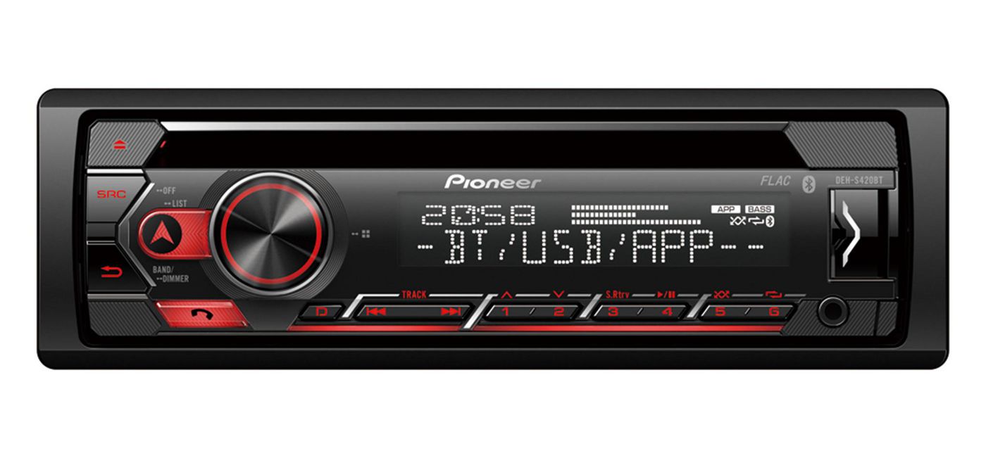 Pioneer DEH-S420BT W128282447 Car Media Receiver Black, Red 