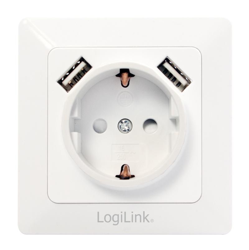 LogiLink PA0162 W128283562 Socket-Outlet 2 X Usb + Cee 