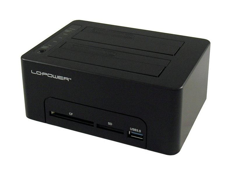 LC-POWER Dockingstation LC-Power USB 3.0 2-Bay 2,5\"/3,5\"HDD/SSD + Hub