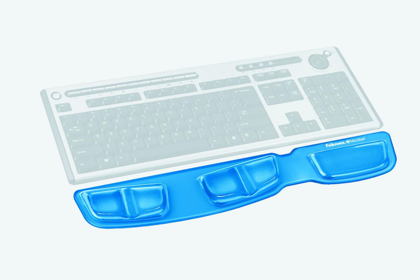 Fellowes Crystal Gel Tastatur-Handgelenkauflage, Kunststoffoberfläche, antibakteriell, blau