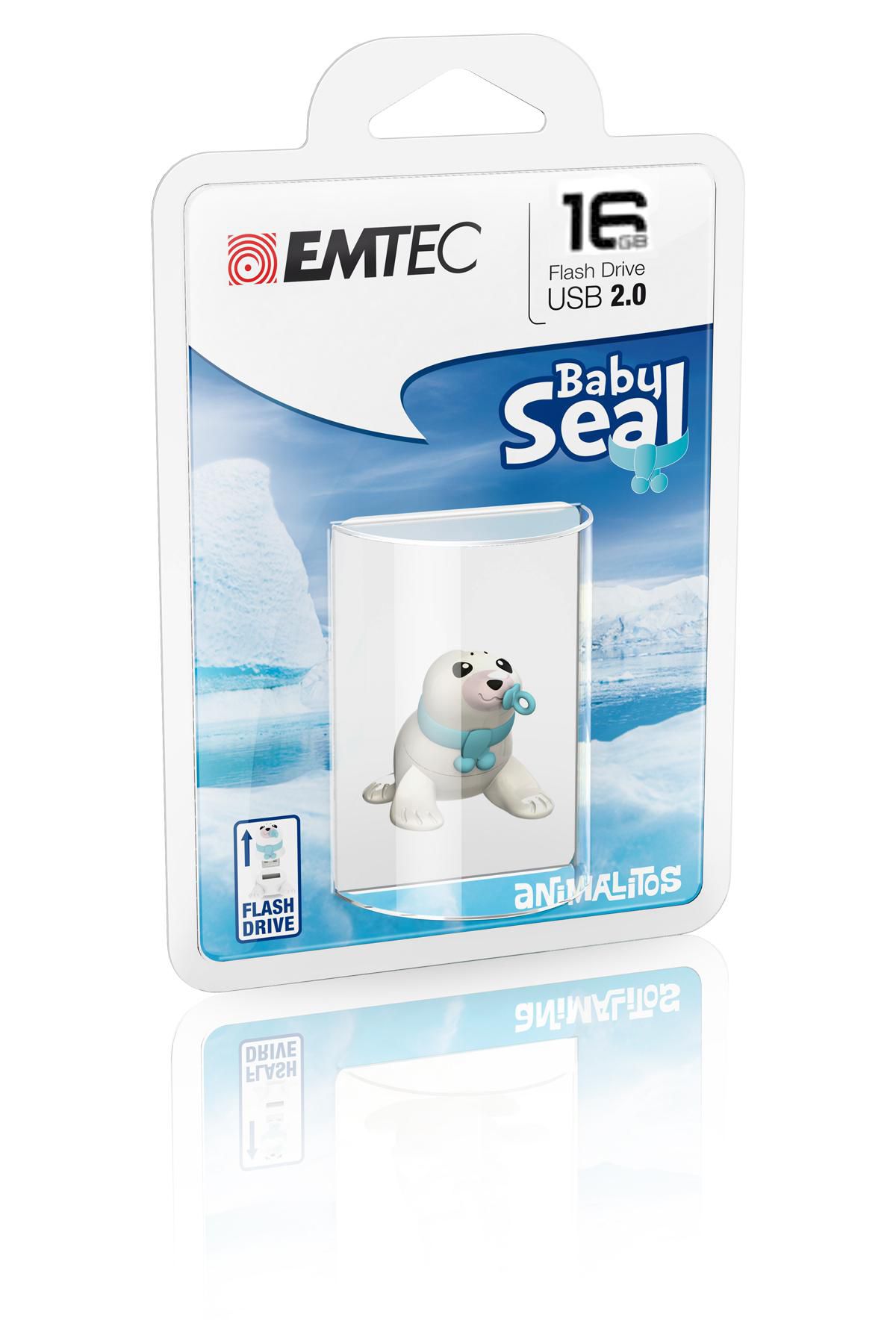 Emtec ECMMD16GM334 W128285886 Baby Seal Usb Flash Drive 16 