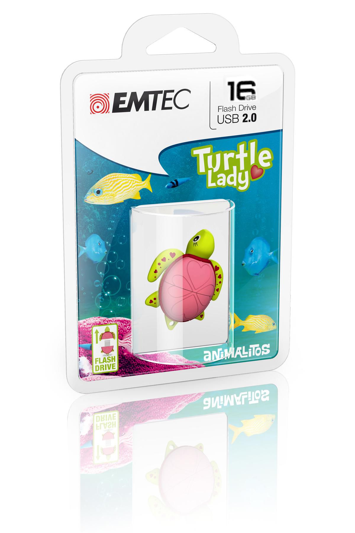 Emtec ECMMD16GM335 W128285887 Turtle Lady Usb Flash Drive 