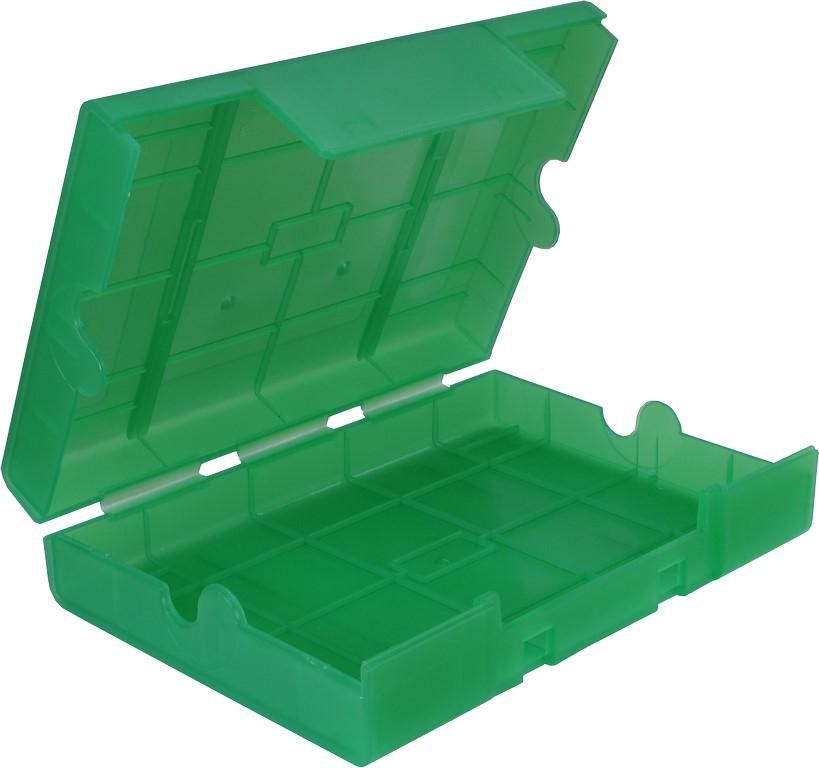 INTERTECH HDD Schutzbox 1x3,5\"/4x2,5\" Kunststoff grün