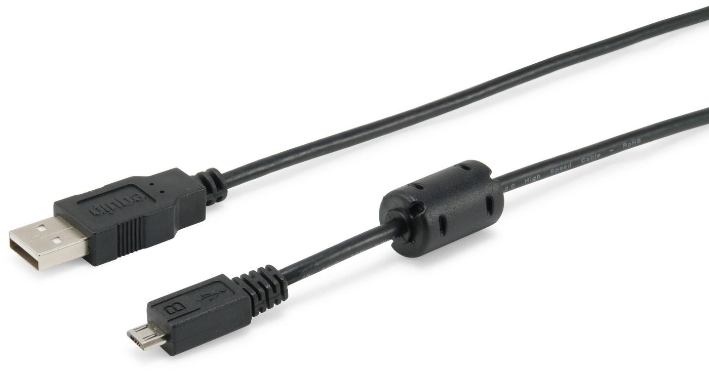 EQUIP USB 2.0 Anschlusskabel Stecker A -> Micro B / 1,0m