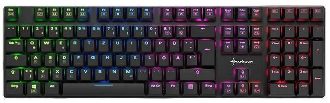 SHARKOON Tastatur PureWriter RGB blue, USB, US Layout