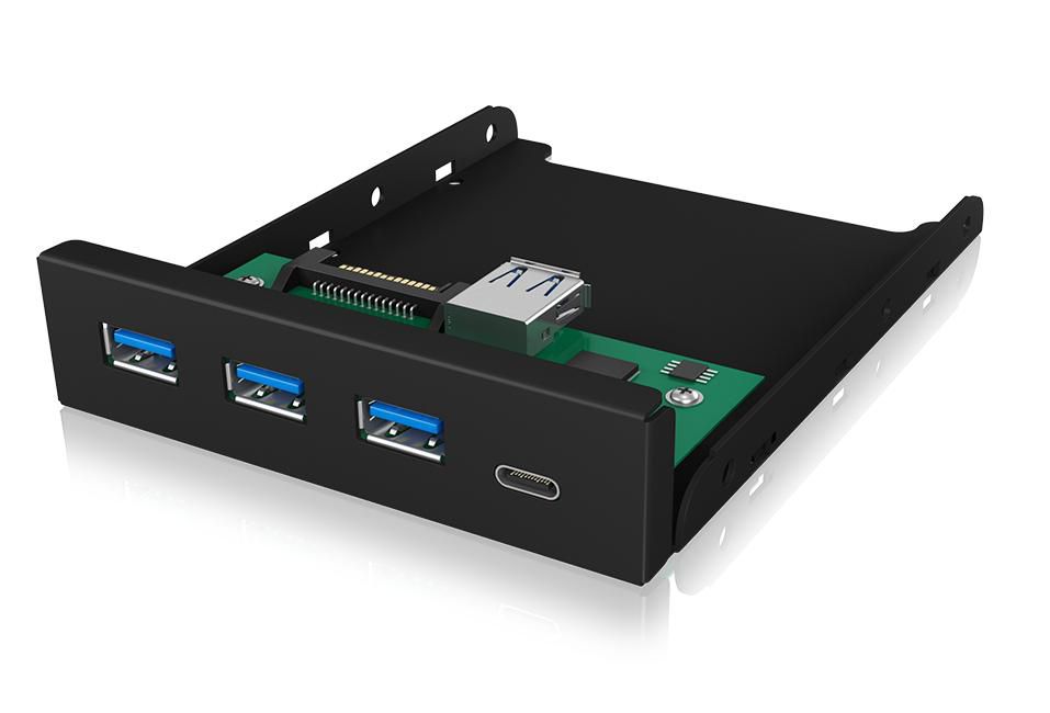RAIDSONIC Icy Box IB-HUB1418-i3 Frontpanel mit USB 3.0 Type-C und Type-A Hub