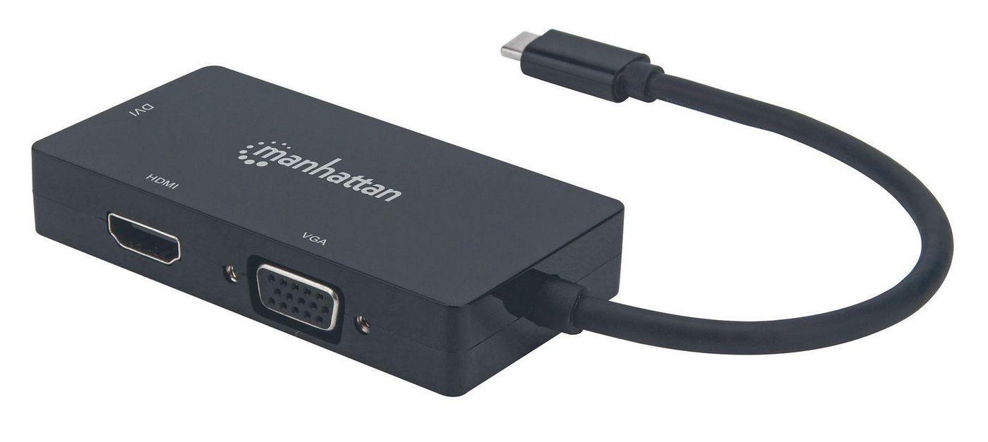 MANHATTAN USB-C 3in1 Multiport Konverter DVI HDMI VGA-Buchse