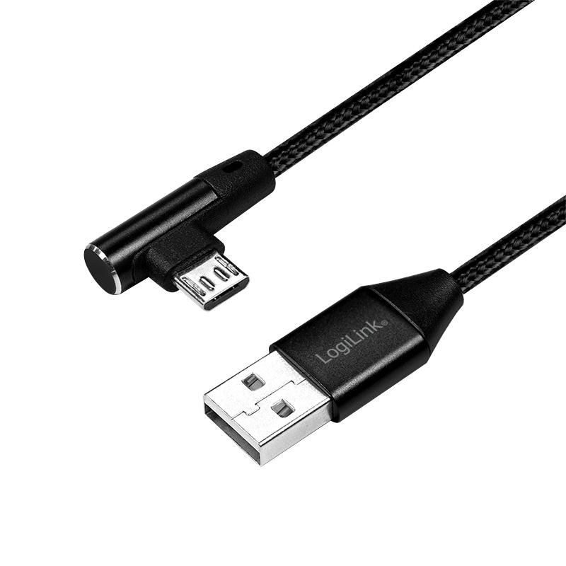 LOGILINK USB-Stecker USB 2.0 zu USB-B (90°gewinkelt) 0,3m